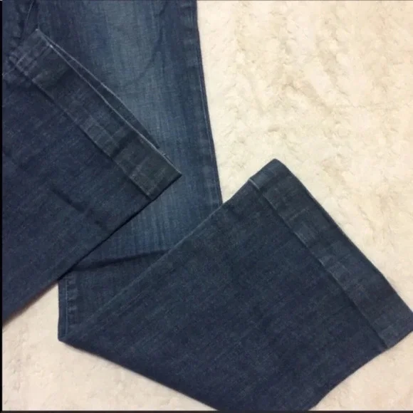 Kasil Tribecca Ocean Storm Wash Flared Cuffed Jeans Mid-rise Size 26 - Picture 2 of 9